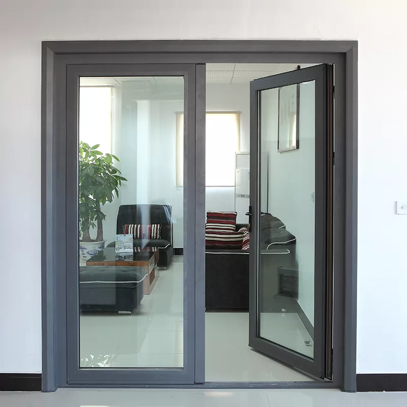 Puerta batiente de balcón con aislamiento de aleación de aluminio