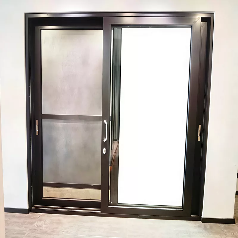 Puerta push-pull con tira de aleación de aluminio